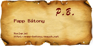 Papp Bátony névjegykártya